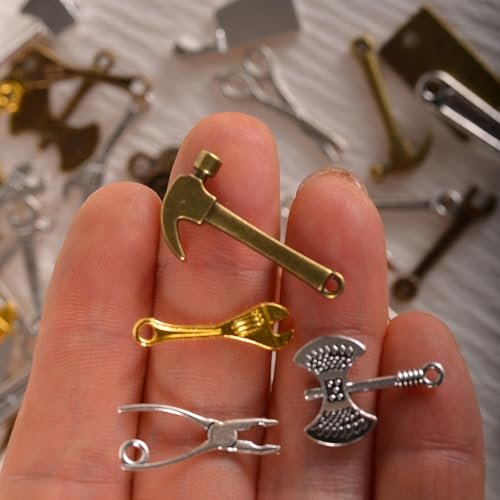 stino Metal Charms for Jewelry Making 100gram, Bulk Tibetan Silver & Gold Trinkets for Earring Necklace Jewelry Making and Findings