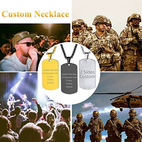 Supcare Photo Necklacce/Dog Tag Necklace for Men,Personalized Memorial Photo Pendant for Women Man (with Jewelry Gift Packaging)