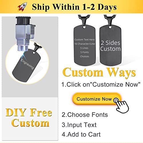 Supcare Photo Necklacce/Dog Tag Necklace for Men,Personalized Memorial Photo Pendant for Women Man (with Jewelry Gift Packaging)