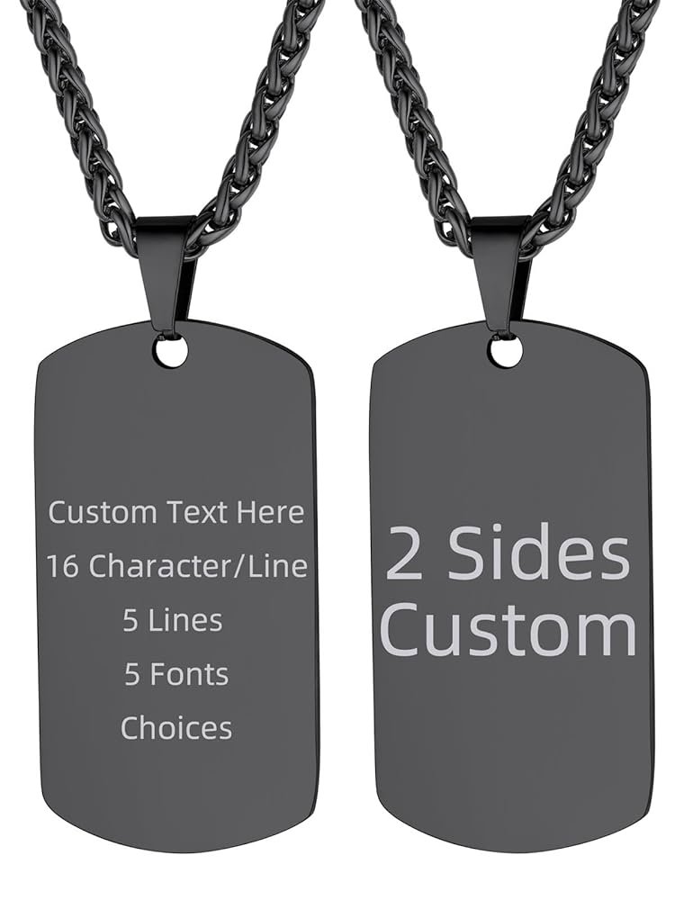 Supcare Photo Necklacce/Dog Tag Necklace for Men,Personalized Memorial Photo Pendant for Women Man (with Jewelry Gift Packaging)