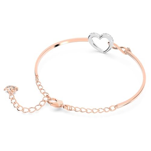 SWAROVSKI Hyperbola Women's Bangle Bracelet with a Rose-Gold Tone Plated Bangle, Clear Crystals and Lobster Clasp