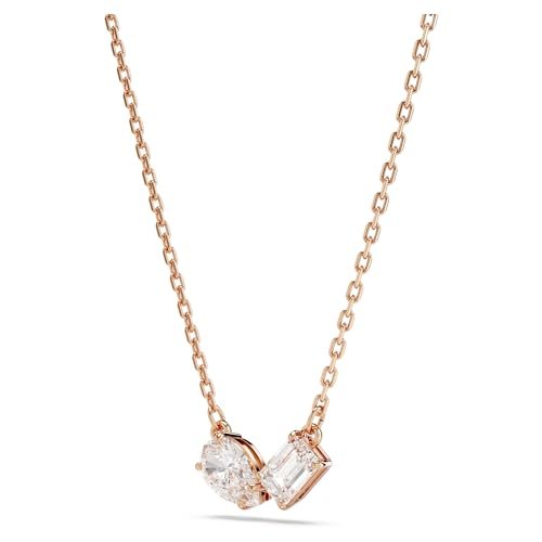 SWAROVSKI Mesmera Necklace and Bracelet Set, Clear Mixed-Cut Stones in a Rose Gold-Tone Finished Setting, Part of the Mesmera Collection