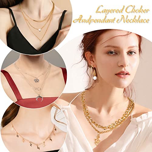 Thrilez 63 Pack of Jewelry Set for Women, Including 15 Pairs Fashion Earrings, 4 Pack Cute Necklaces, 13pc Aesthetic Bracelets/Anklets and 31pc Dainty Rings, Trending Gift for...