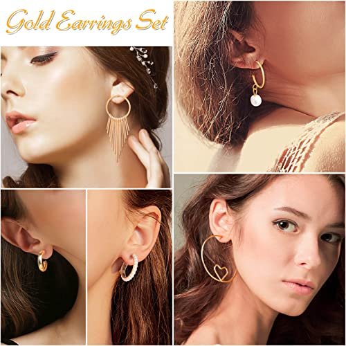 Thrilez 63 Pack of Jewelry Set for Women, Including 15 Pairs Fashion Earrings, 4 Pack Cute Necklaces, 13pc Aesthetic Bracelets/Anklets and 31pc Dainty Rings, Trending Gift for...