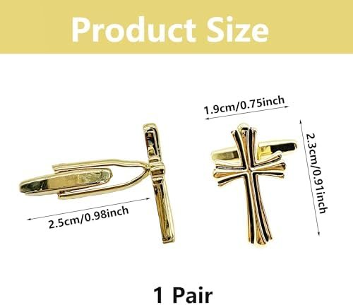 TINGWEN Cufflinks Men's Classic Metal Cufflinks Fashion Retro Cross Cufflinks Men's Shirts Cufflinks for Men & Women Business Wedding Party Elegant Style Easter, Copper, No