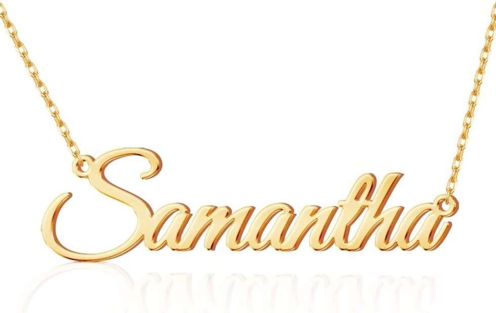 TinyName Custom Name Necklace Personalized 18K Gold Plated Nameplate Customized Jewelry Gift for Women