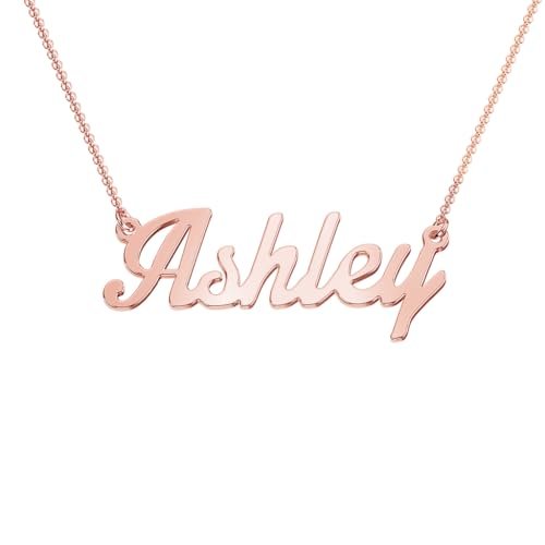 TSD Custom Name Necklace Personalized in Solid or Gold Plated or Sterling Silver, Customized Jewelry Necklace Gift for Women, Personalized with any Name or Word - Jewlr