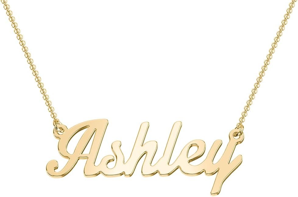 TSD Custom Name Necklace Personalized in Solid or Gold Plated or Sterling Silver, Customized Jewelry Necklace Gift for Women, Personalized with any Name or Word - Jewlr