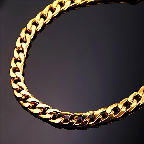 U7 Women Girls Barefoot Jewelry 18K Gold or Rose Gold Stainless Steel Heart/Rope/Figaro/Cuban Chain Anklet Foot Bracelet, 25-30 CM Long
