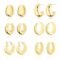 Wgoud Chunky Hoop Earrings Set 14K Gold Hoop Earrings for Women Hypoallergenic, Thick Hoops Earring set, Twist Huggie Hoop Earring