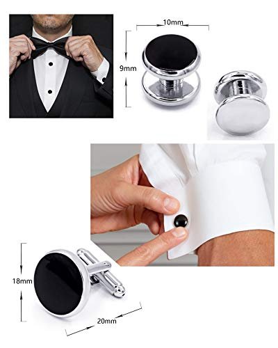 Zealmer 316L Stainless Steel Cufflinks Shirt Studs Business Wedding Gifts for Men